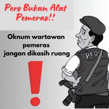 Ilustrasi peringatan bahwa pers bukan alat pemeras, tolak oknum wartawan pemeras
