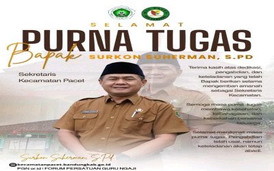 Dedikasi Panjang Berbuah Penghormatan, Sukron Suherman, S.Pd. Resmi Purna Tugas sebagai Sekretaris Kecamatan Pacet